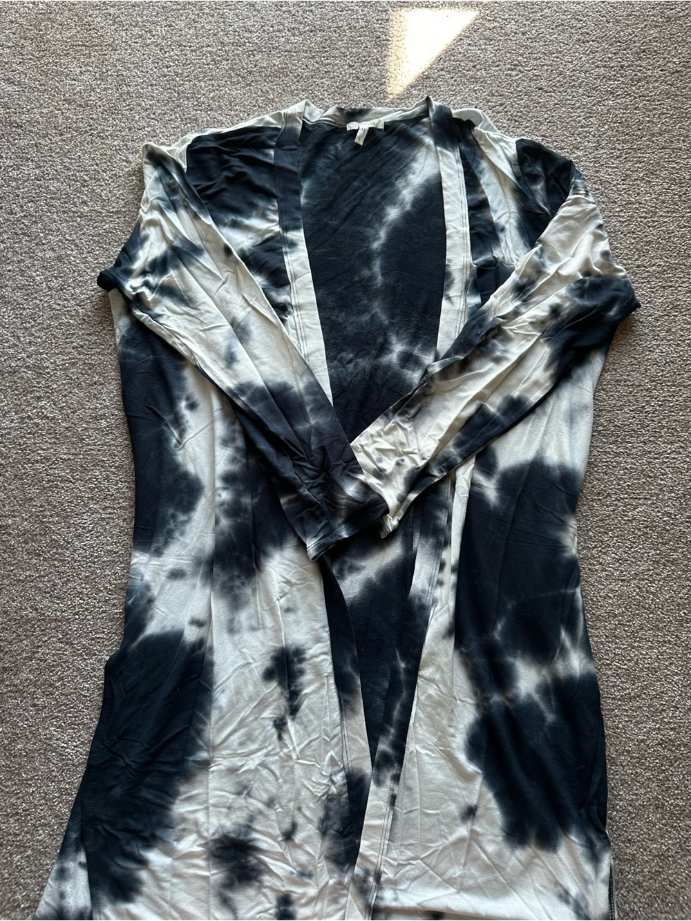 Tie-Dye Navy and White Womens Duster Cardigan